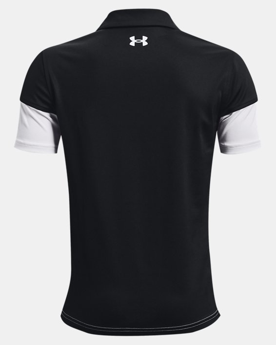 Boys' UA Performance Blocked Polo in Black image number 1